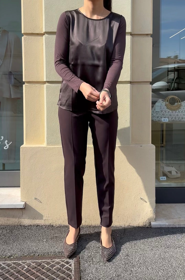 DANIEL & MAYER - PANTALONE BASICO cod. CAMERON ESTIVO - Testa di moro