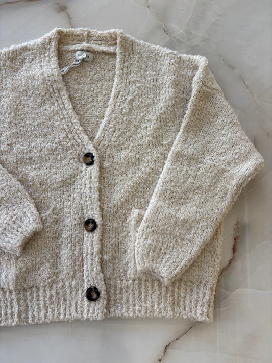 SUSY MIX - CARDIGAN BOUCLE - PANNA