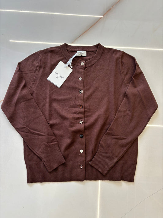 SUSY MIX - CARDIGAN COREANA GIOIELLO - MORO