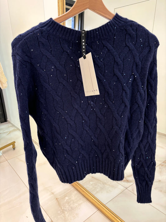 HAVEONE - MAGLIONE TRECCIA - BLU NOTTE