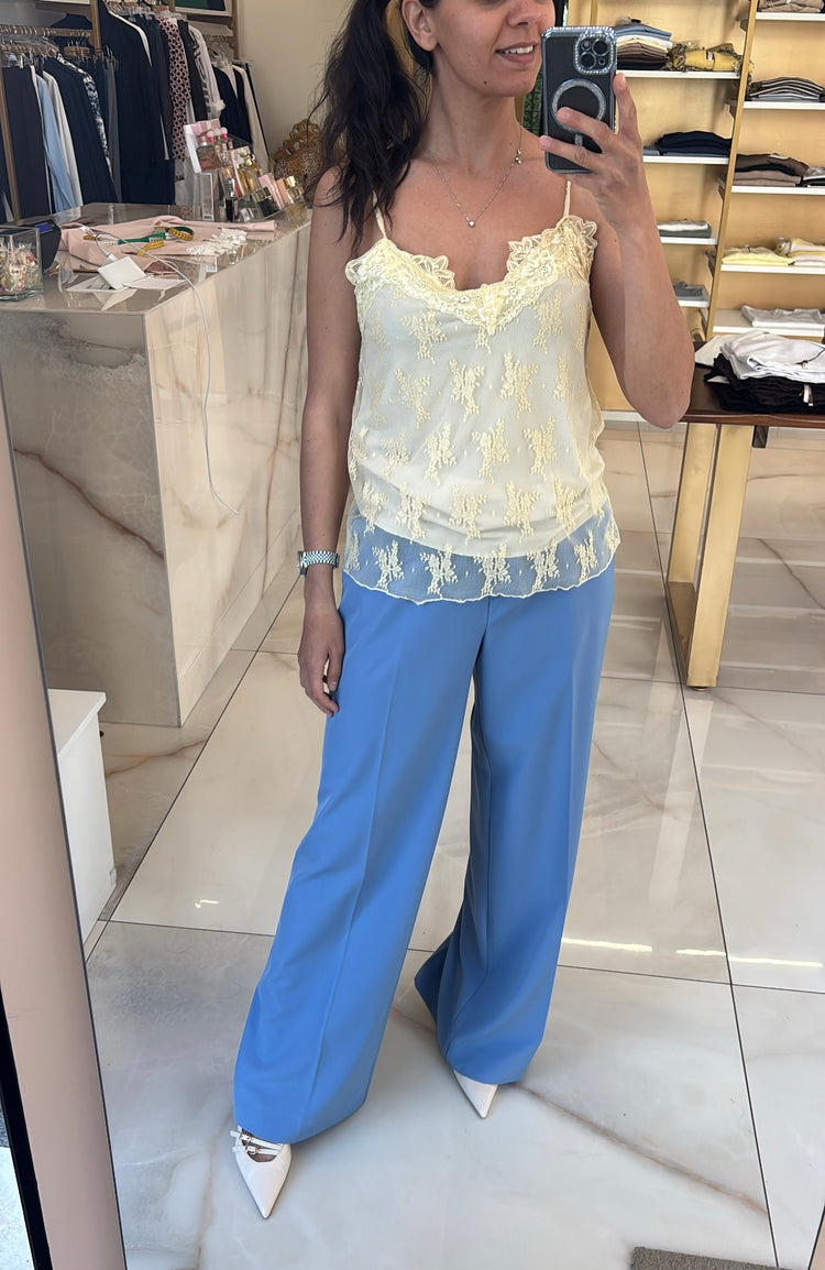 Susy mix - top pizzo - giallo