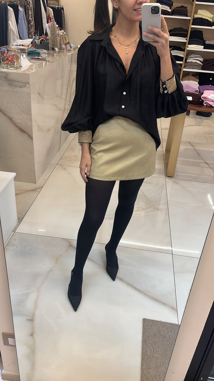 SUSY MIX - CAMICIA POLSINI ORO - NERA