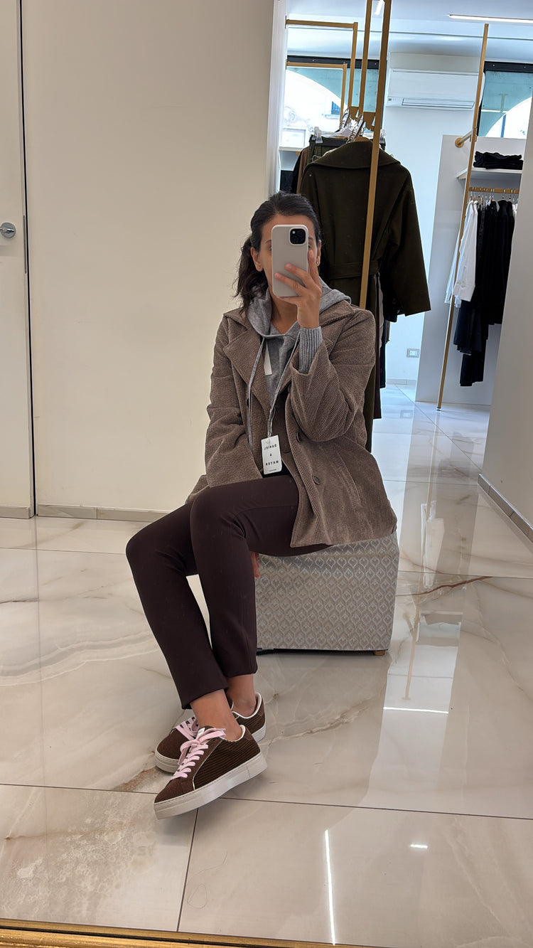 SUSY MIX - CAMICIA GESSATA  - MORO