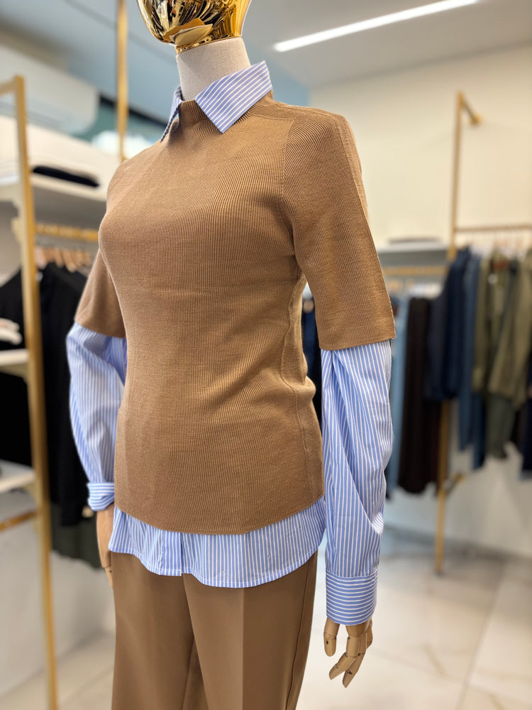 HAVEONE - MAGLIA MEZZO COLLO - CAMMELLO