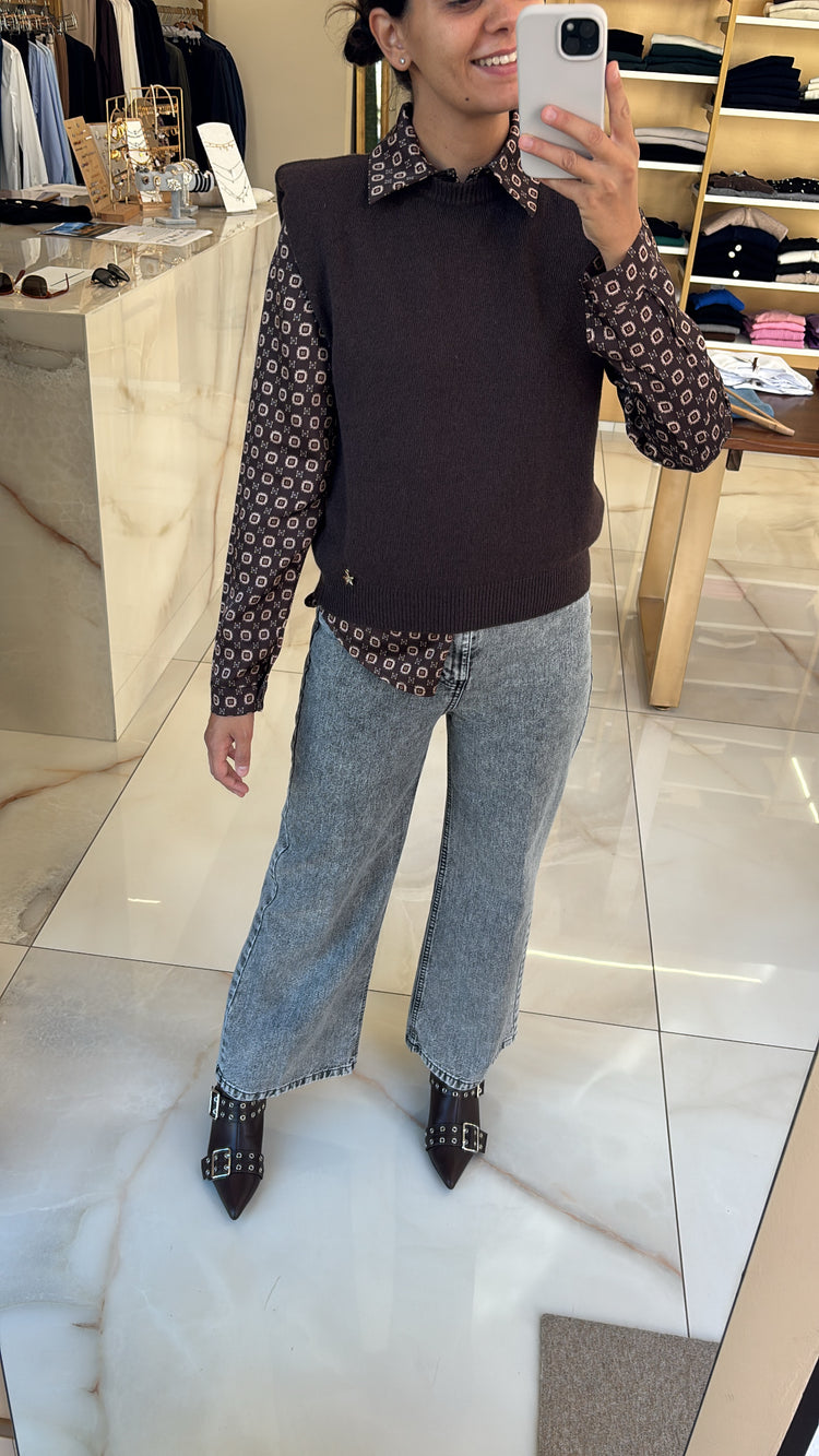 STIVALETTO DUE FIBBIE - MARRONE