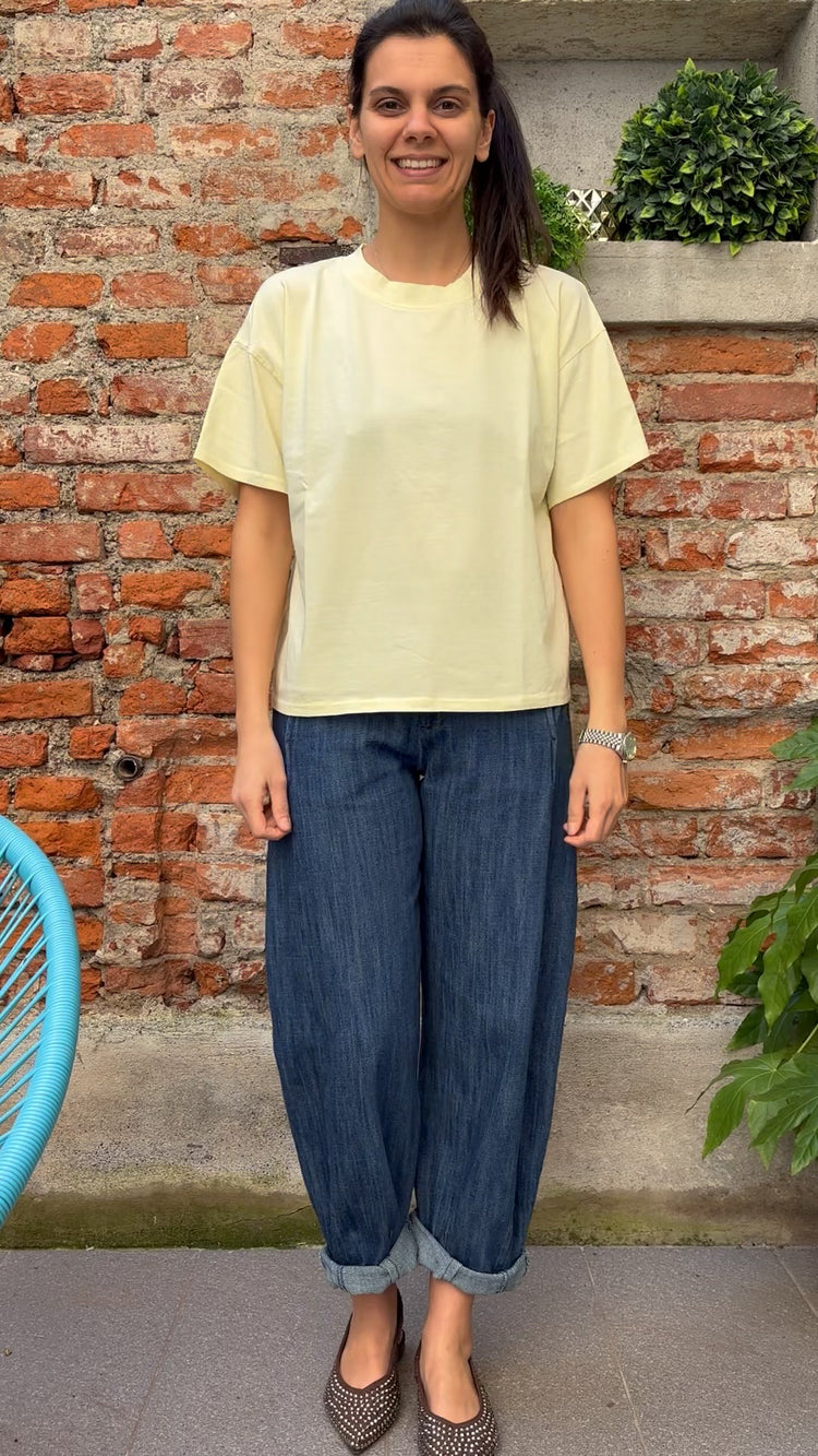 SUSY MIX - T SHIRT SCATOLETTA - GIALLO