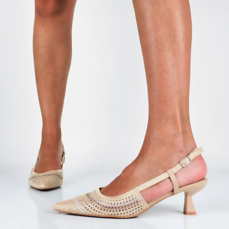 SLINGBACK INTRECCIO - BEIGE