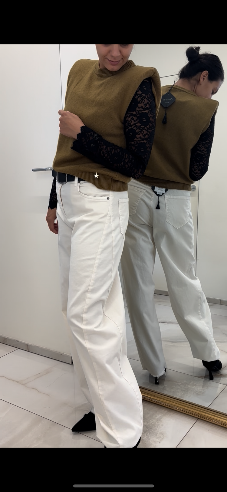 SOUVENIR - PANTALONE OVETTO CON CINTURA - BURRO