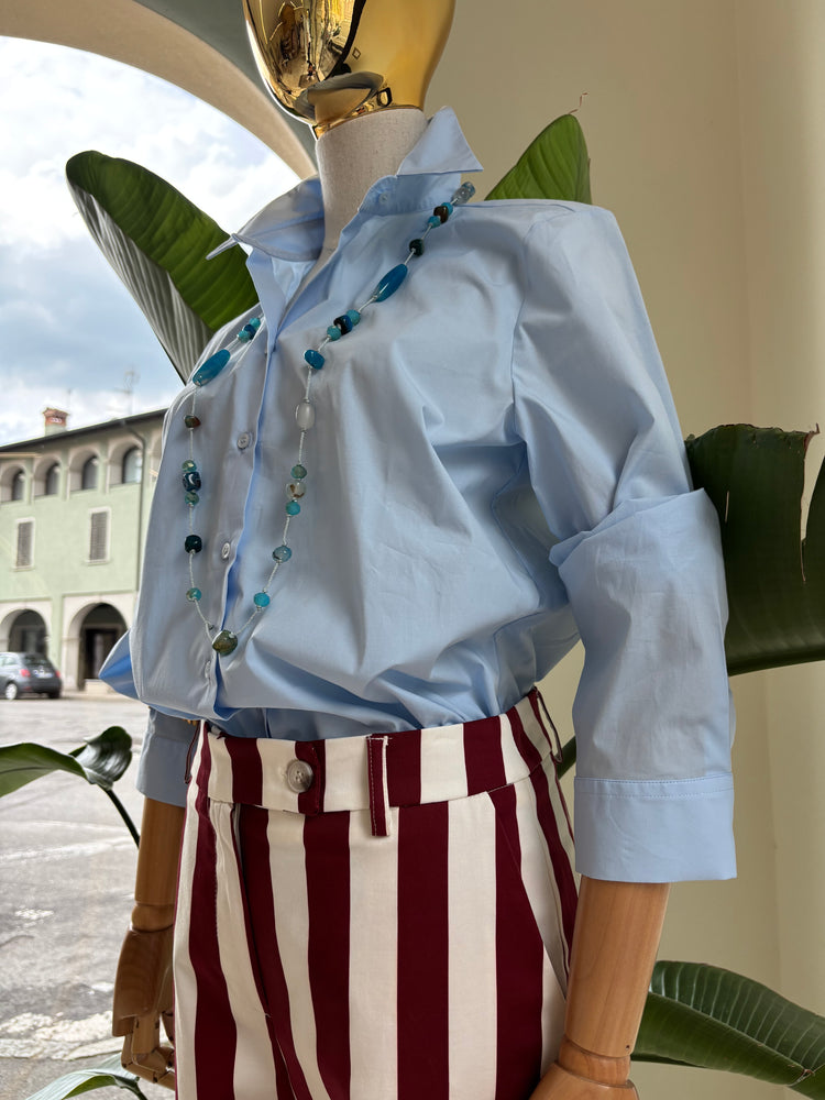 DANIEL & MAYER - CAMICIA IN COTONE BASICA - AZZURRA