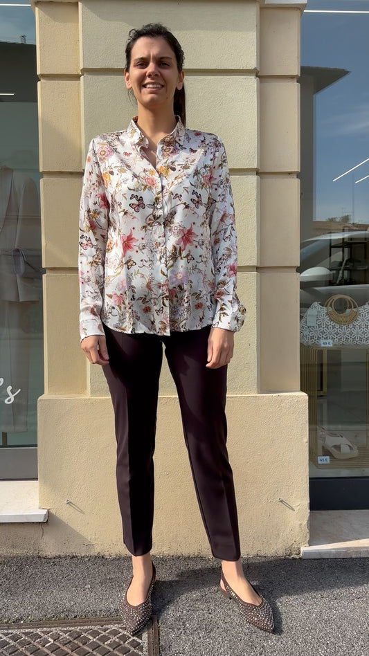 Daniel e Mayer - camicia in seta - fantasia fiori