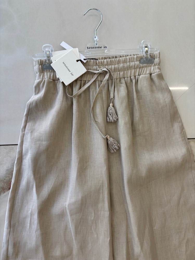 TENSIONE IN - PANTALONE IN LINO - BEIGE