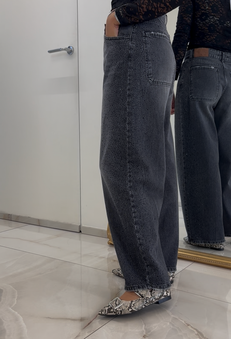 PHILIP - JEANS NERO DIAMANTINI