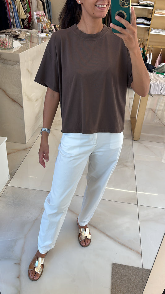 SUSY MIX - T SHIRT SCATOLETTA - CIOCCOLATO