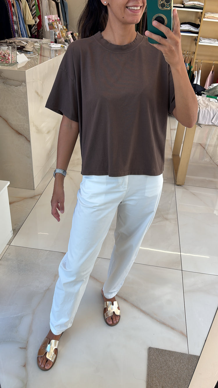 SUSY MIX - T SHIRT SCATOLETTA - CIOCCOLATO