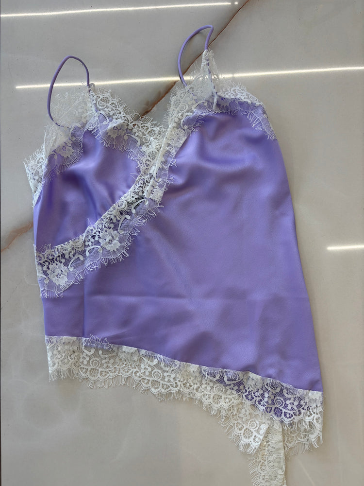 Susy mix - canotta pizzo - lilla