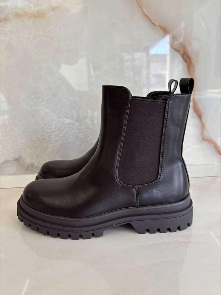 STIVALETTO BASSO LISCIO - MARRONE