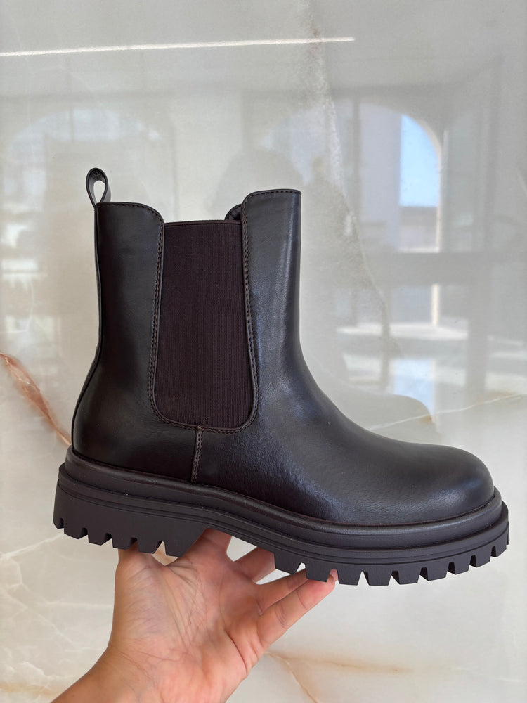 STIVALETTO BASSO LISCIO - MARRONE