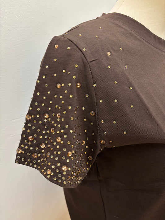 SUSY MIX - T SHIRT STRASS - CHOCO