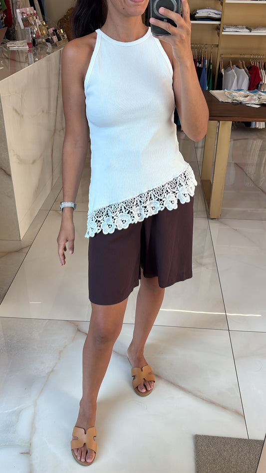 SUSY MIX - CANOTTA IN MAGLIA CON SAN GALLO - BIANCA