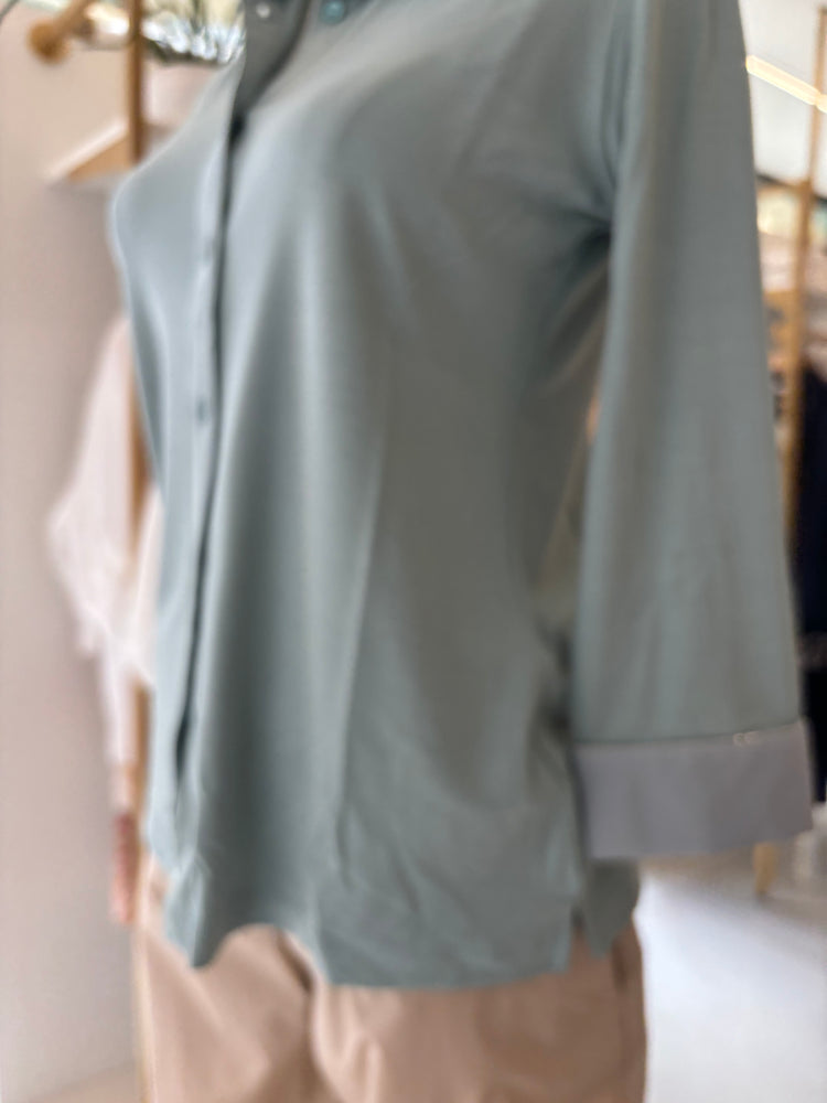 DANIEL E MAYER - CAMICIA IN MAGLIA - VERDE ACQUA