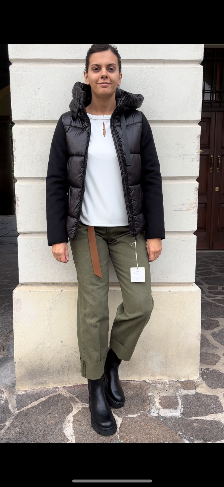 HAVEONE - PANTALONE " MANDY " - VERDE MILITARE