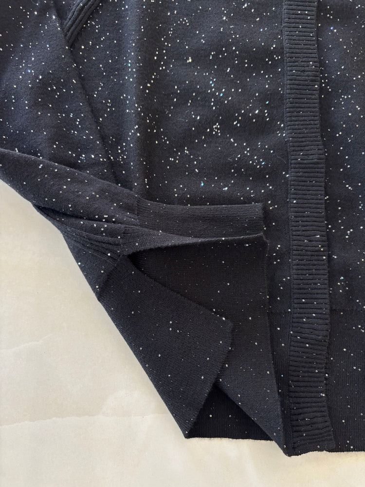 CARMEN - CARDIGAN CON MICROPAILLETTES - NERO