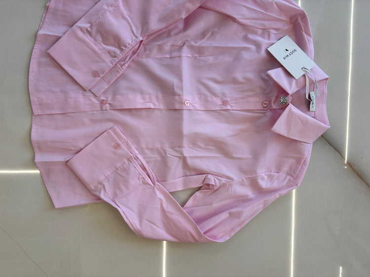 Susy mix - Camicia bottone gioiello  - rosa