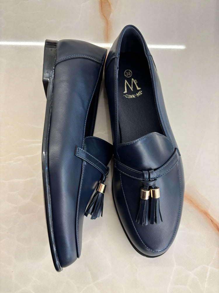 MOCASSINO ECOPELLE LISCIO - BLU