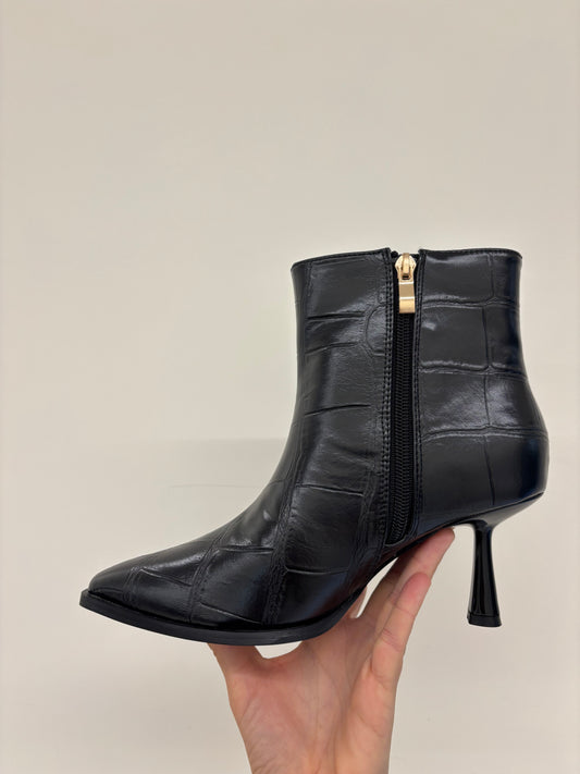 STIVALETTO TACCO 4 CM - ECO PELLE - NERO