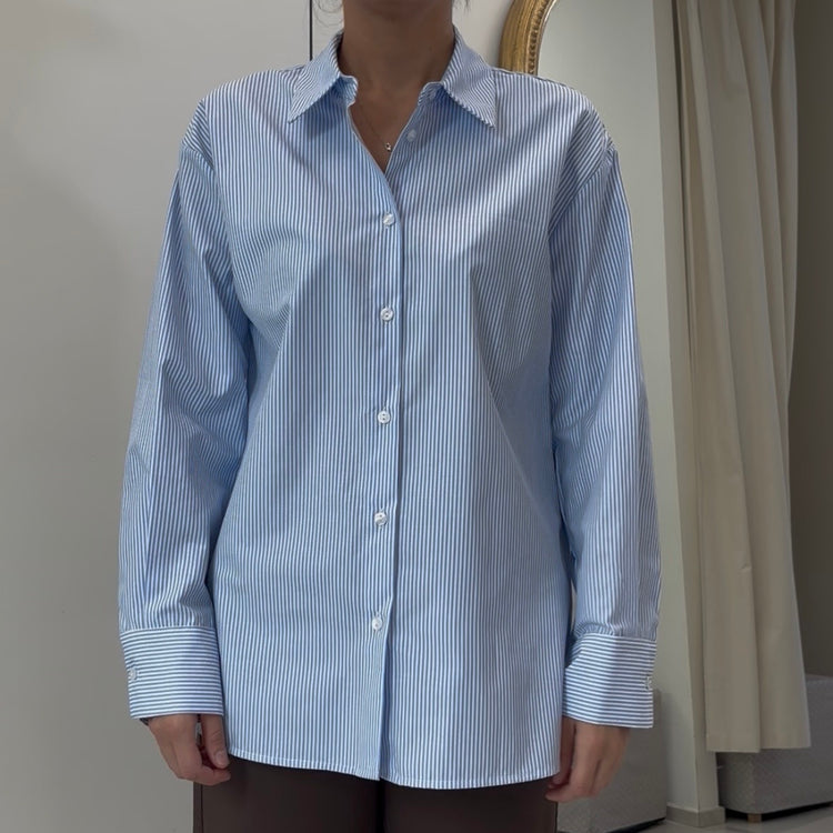 TENSIONE IN - CAMICIA RIGHE BASICA - AZZURRA