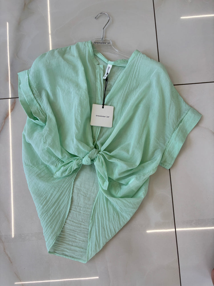 TENSIONE IN - CAMICIA MUSSOLA M. CORTA - VERDE MENTA