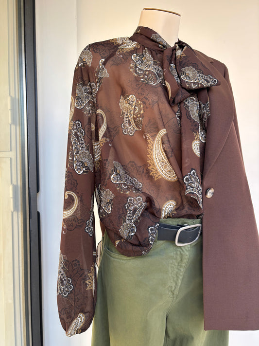 SUSY MIX - CAMICIA FOULARD - CHOCO