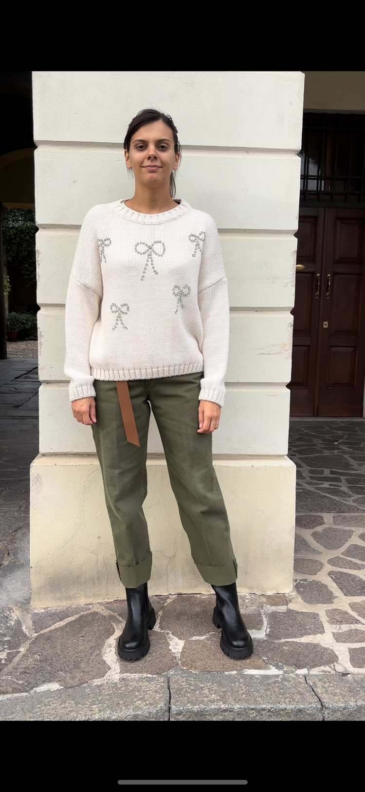 HAVEONE - PANTALONE " MANDY " - VERDE MILITARE