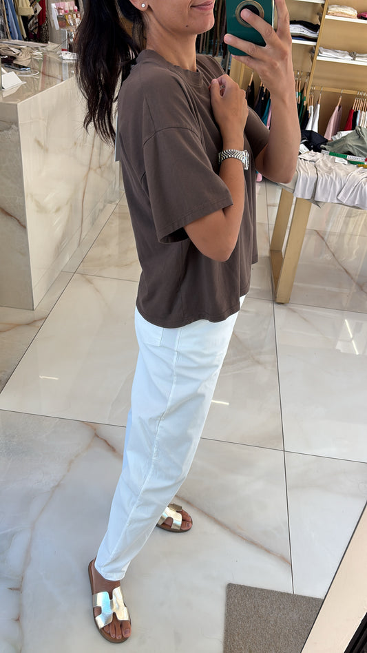 SUSY MIX - T SHIRT SCATOLETTA - CIOCCOLATO