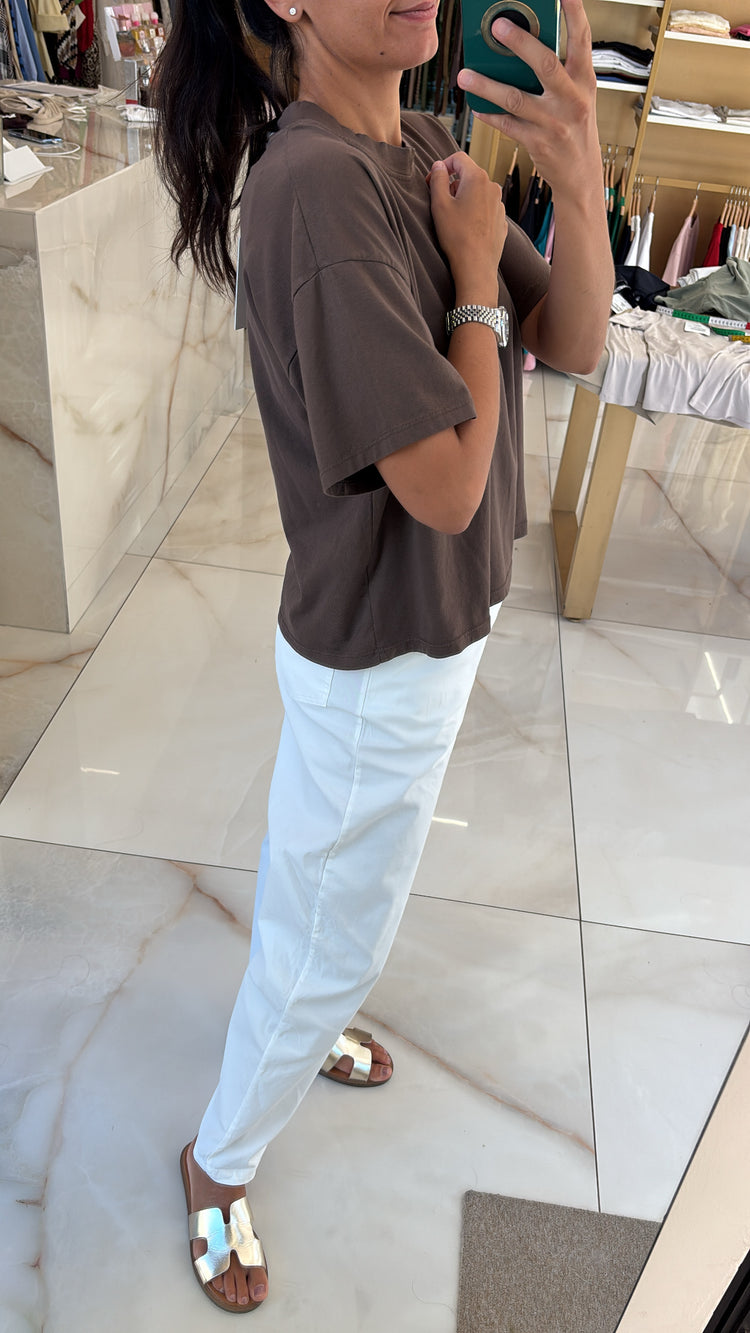 SUSY MIX - T SHIRT SCATOLETTA - CIOCCOLATO