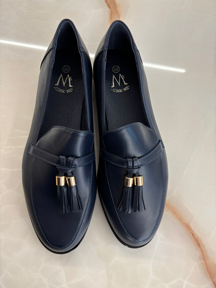 MOCASSINO ECOPELLE LISCIO - BLU