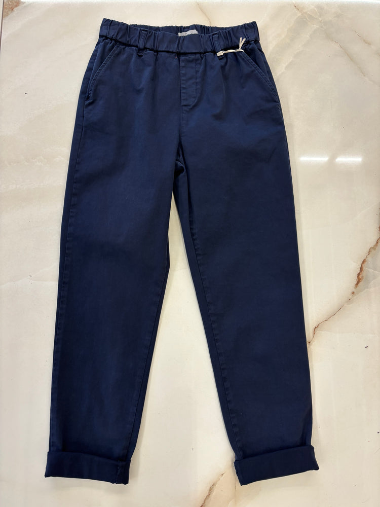 CARMEN - PANTALONE DRITTO CON COULISSE IN VITA - BLU