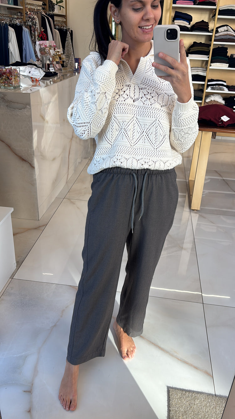 SUSY MIX - PANTALONE COULISSE - GRIGIO