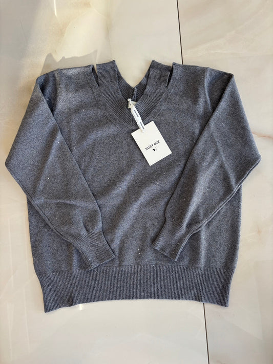 SUSY MIX - MAGLIA CUT OUT - GRIGIO