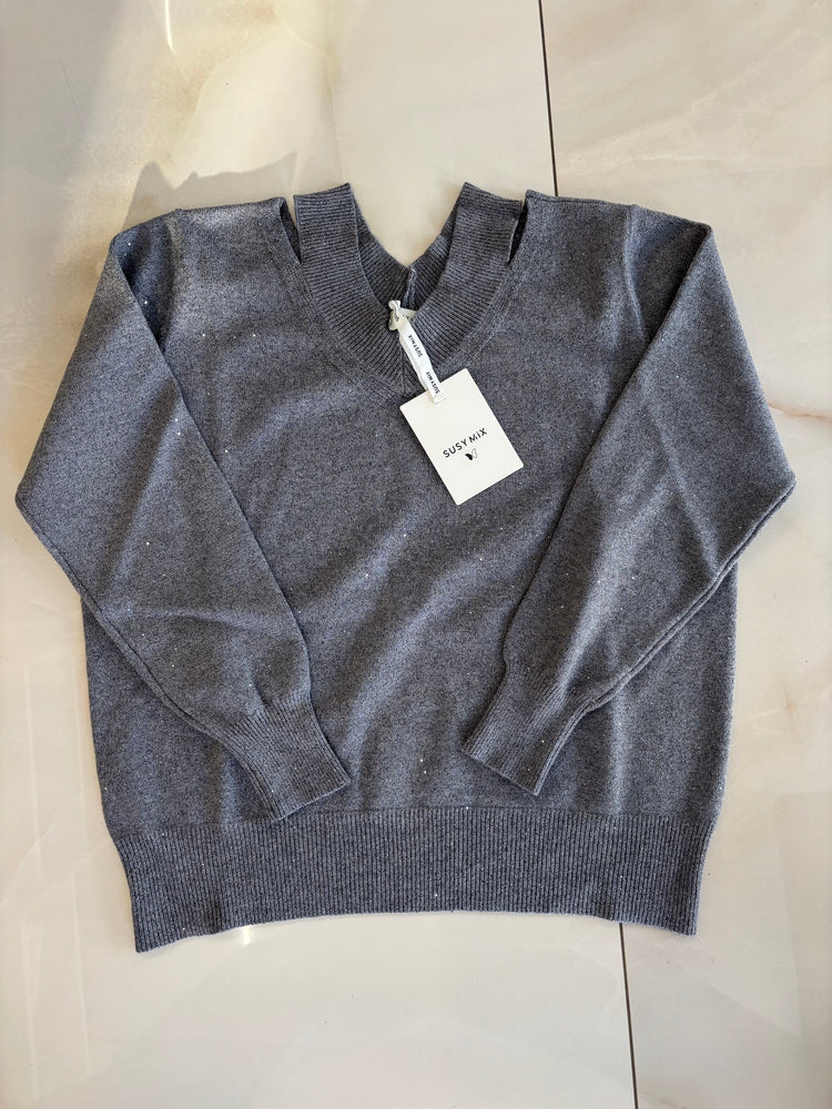 SUSY MIX - MAGLIA CUT OUT - GRIGIO