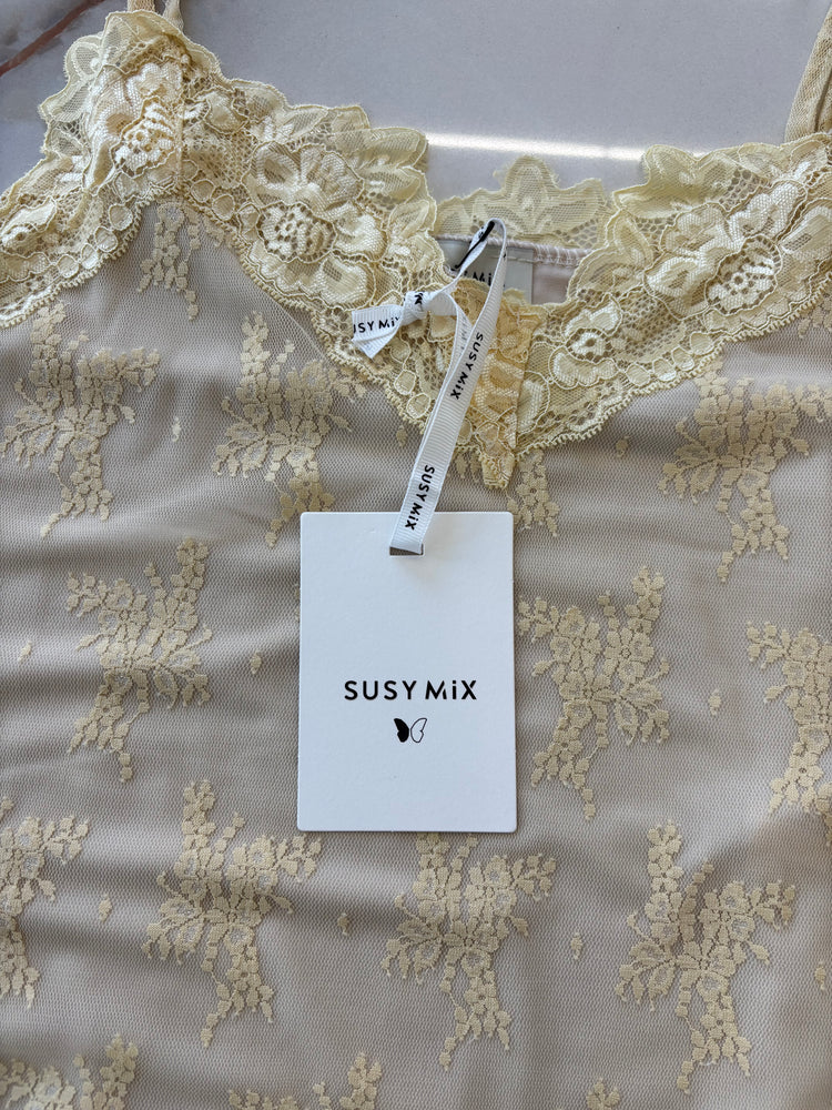 Susy mix - top pizzo - giallo