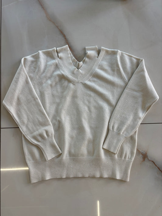 SUSY MIX - MAGLIA CUT OUT - PANNA