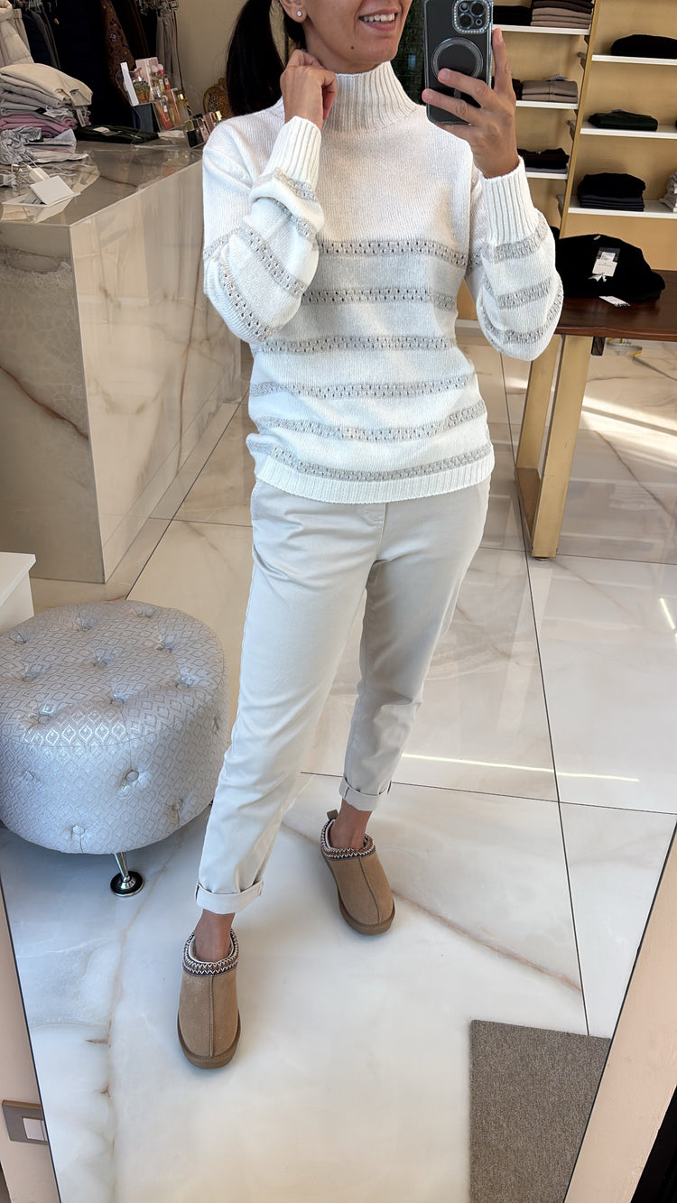 DANIEL E MAYER - MAGLIONE RIGA - LATTE