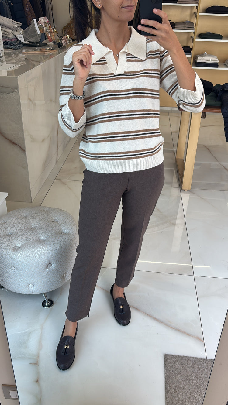 DANIEL & MAYER - PANTALONE BASICO cod. CAMERON PE2026 - CHOCO MELANGE