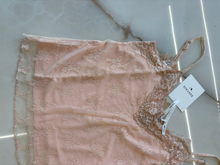 Susy mix - top pizzo - rosa