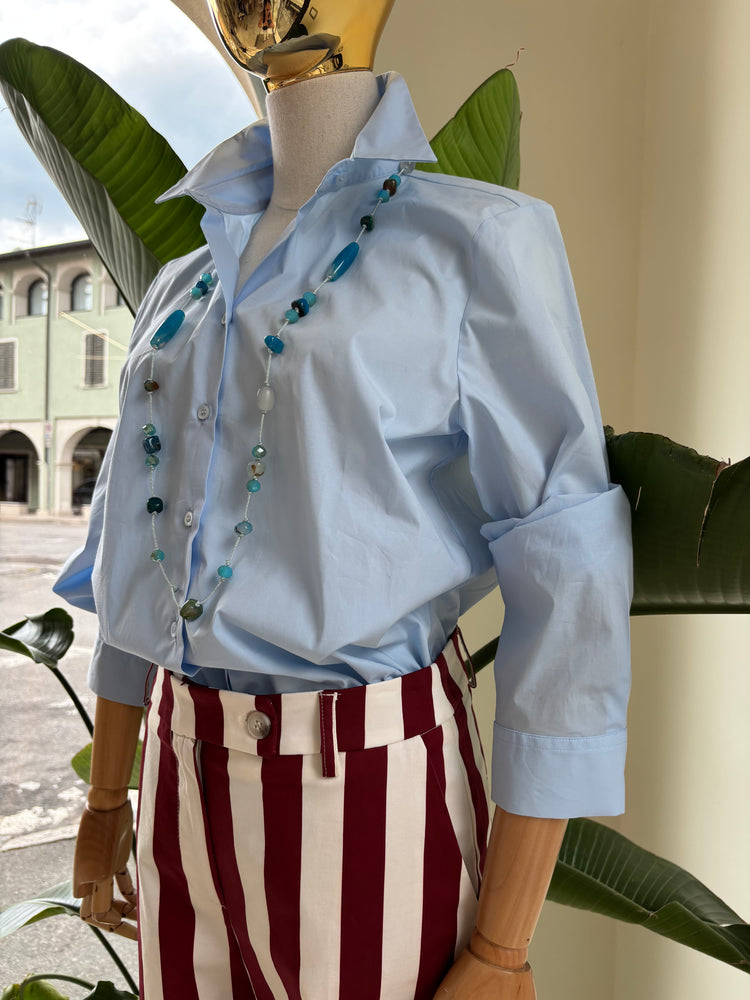 DANIEL & MAYER - CAMICIA IN COTONE BASICA - AZZURRA