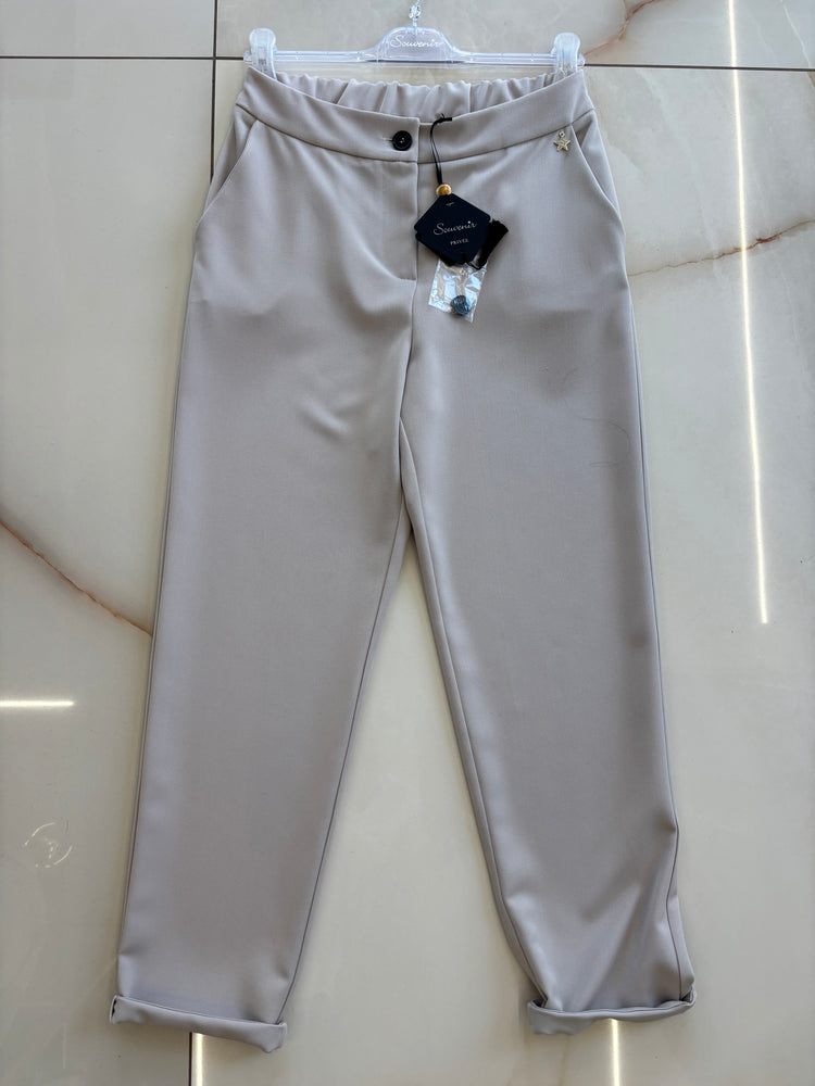 SOUVENIR - PANTALONE BASICO CON COULISSE - GESSO