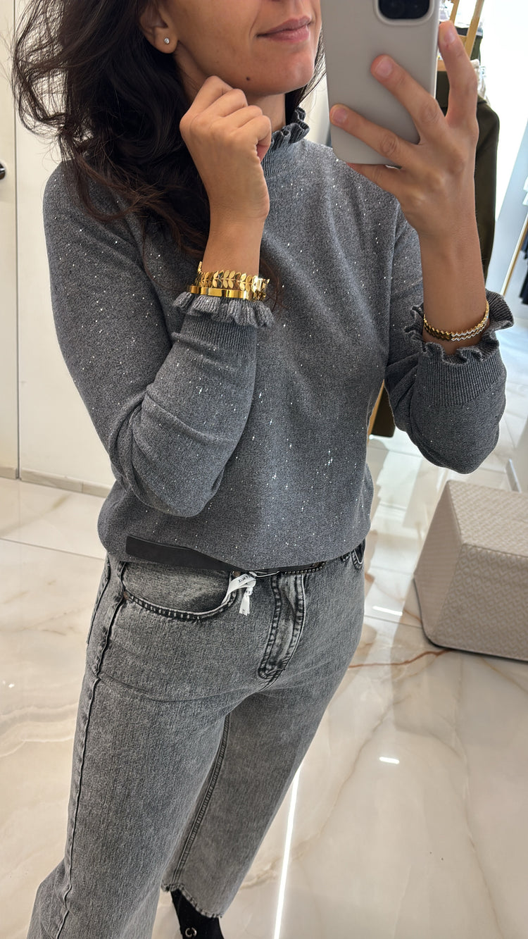 SUSY MIX - JEANS GAMBA DRITTA SLAVATI - GRIGIO