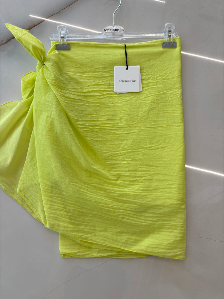 TENSIONE IN - GONNA IN MUSSOLA DI COTONE - GIALLO LIME