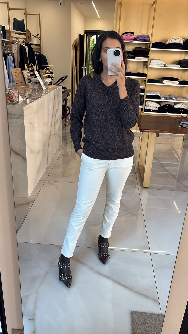 PANTALONE SKINNY - PANNA